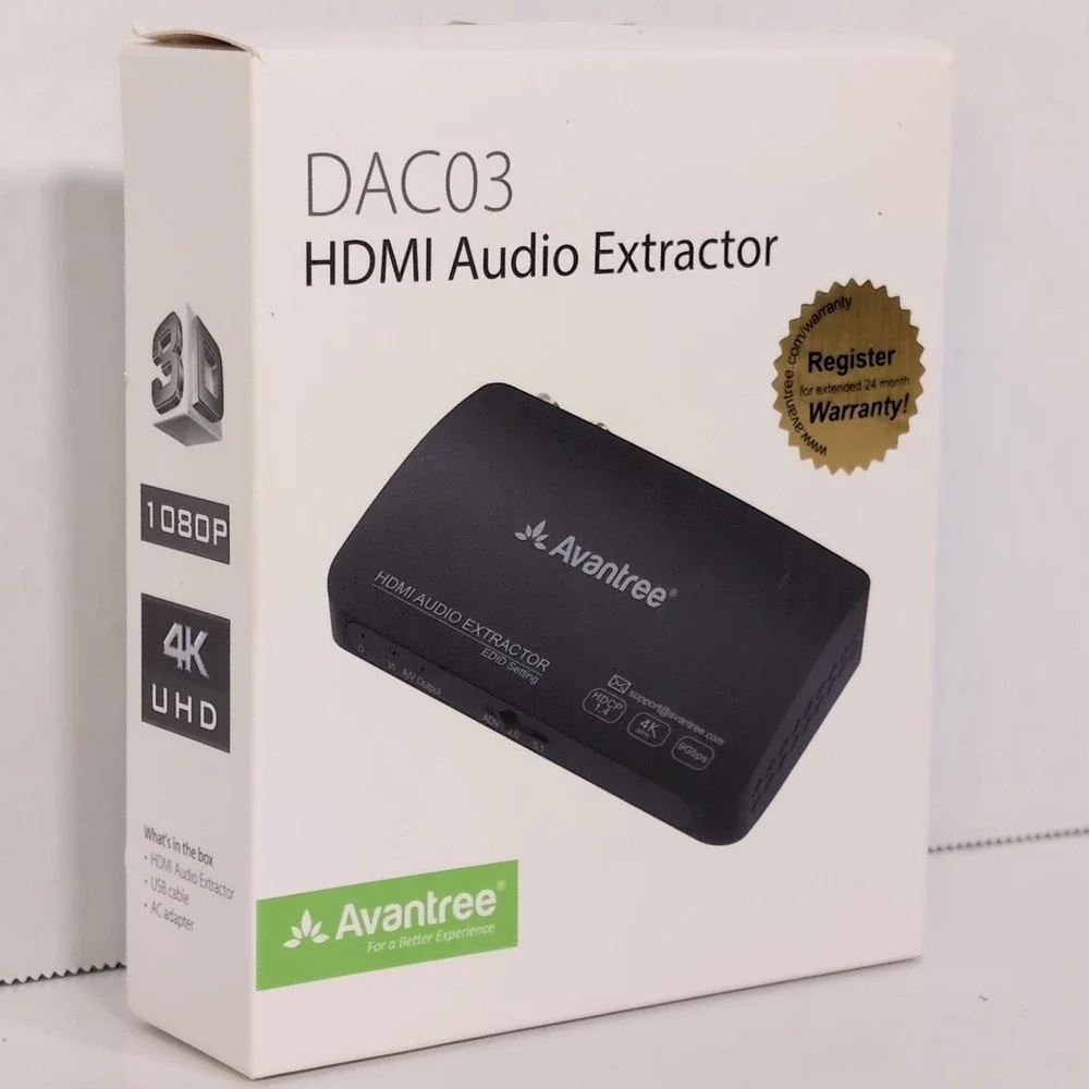 DAC03 HDMI Audio Extractor 1080P 4KUHD DAC03 By Avantree - Picture 3 of 5